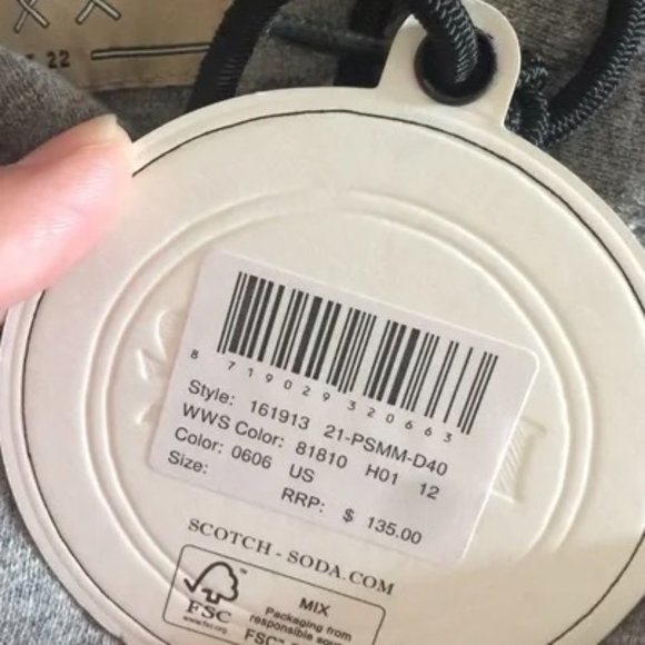 Scotch & Soda Grey Hoodie Hooded Sweatshirt Small Heavy Warm Lot 22 Pyrite - Picture 10 of 11